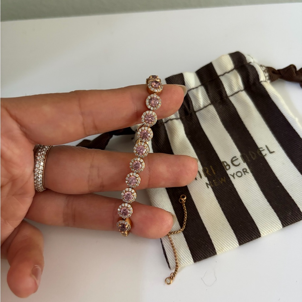 Henri Bendel Pink and Rose Gold Crystal Bracelet